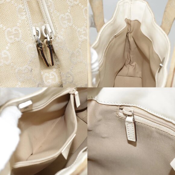 GUCCI GG Canvas Hand Bag Beige Silver 002 1080 Auth fm3872 - Picture 13 of 15